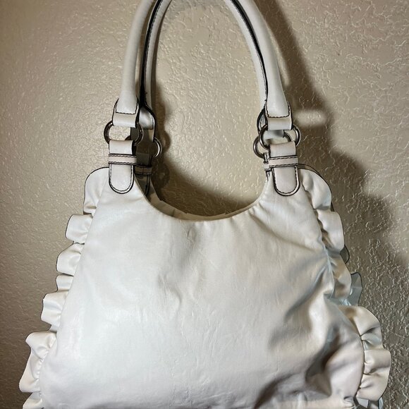 Nine‎ & Co Ruffled Handbag/Purse Ivory - Picture 2 of 4